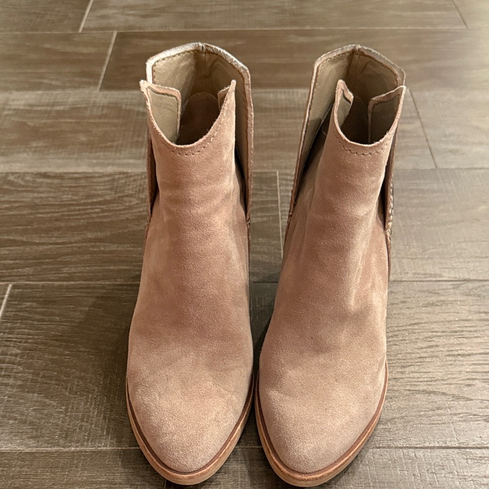 Dolce Vita Light Tan Suede Ankle Booties